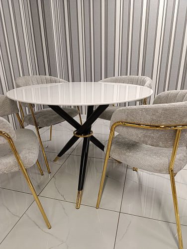 Стеклянный стол Rock white / black из шоурума 4